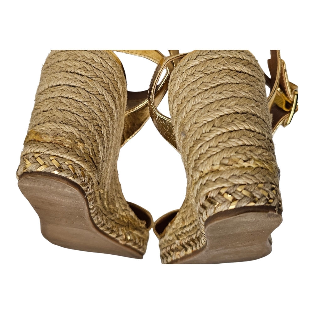 Lilly Pulitzer Gold Wedge Heel Shoes 6M - Picture 4 of 11